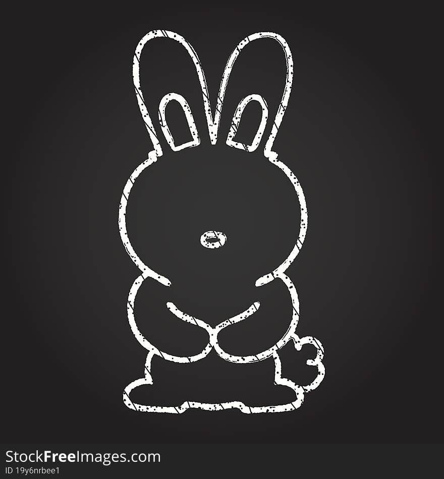 Tired Rabbit Chalk Drawing