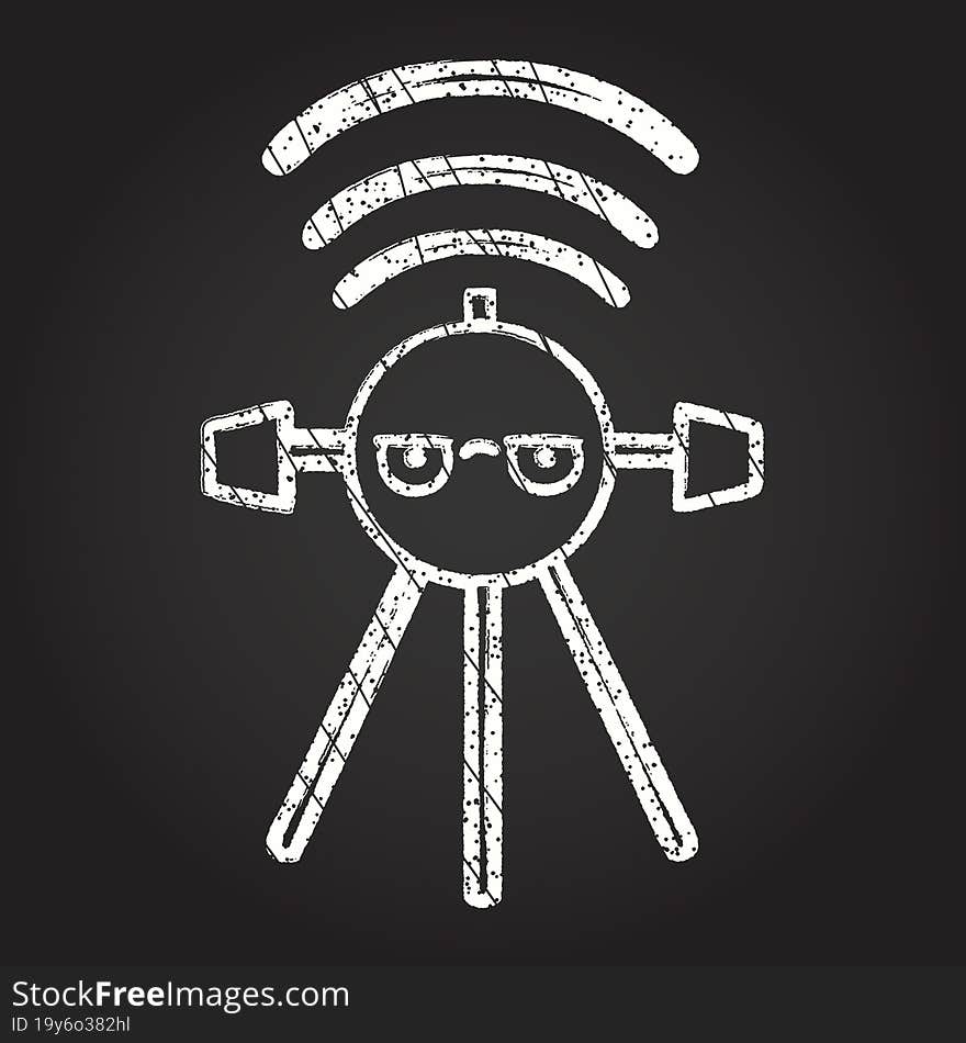 Satellite Signalling Chalk Drawing