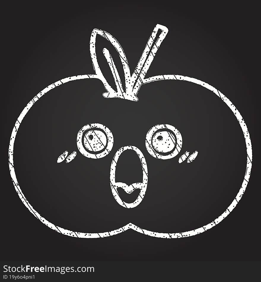 Apple Chalk Drawing