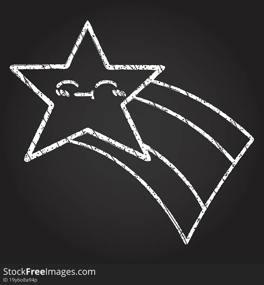 Shooting Star Chalk Drawing