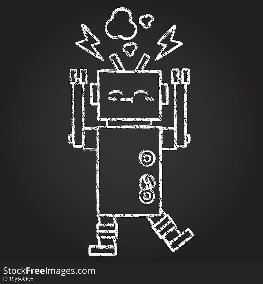 Robot Chalk Drawing