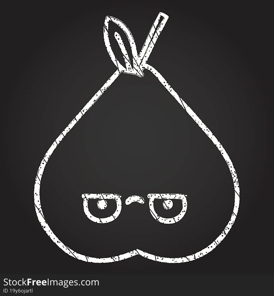 Grumpy Pear Chalk Drawing