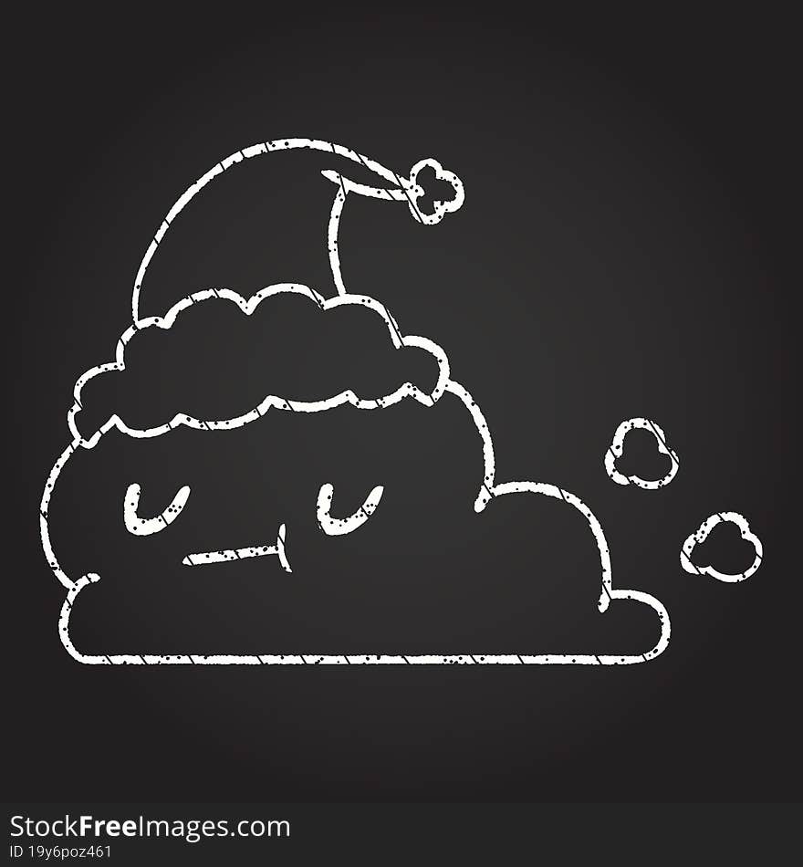 Festive Cloud Chalk Drawing