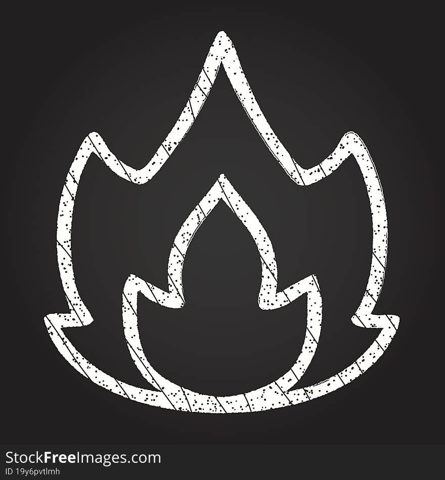 Fire Symbol Chalk Drawing