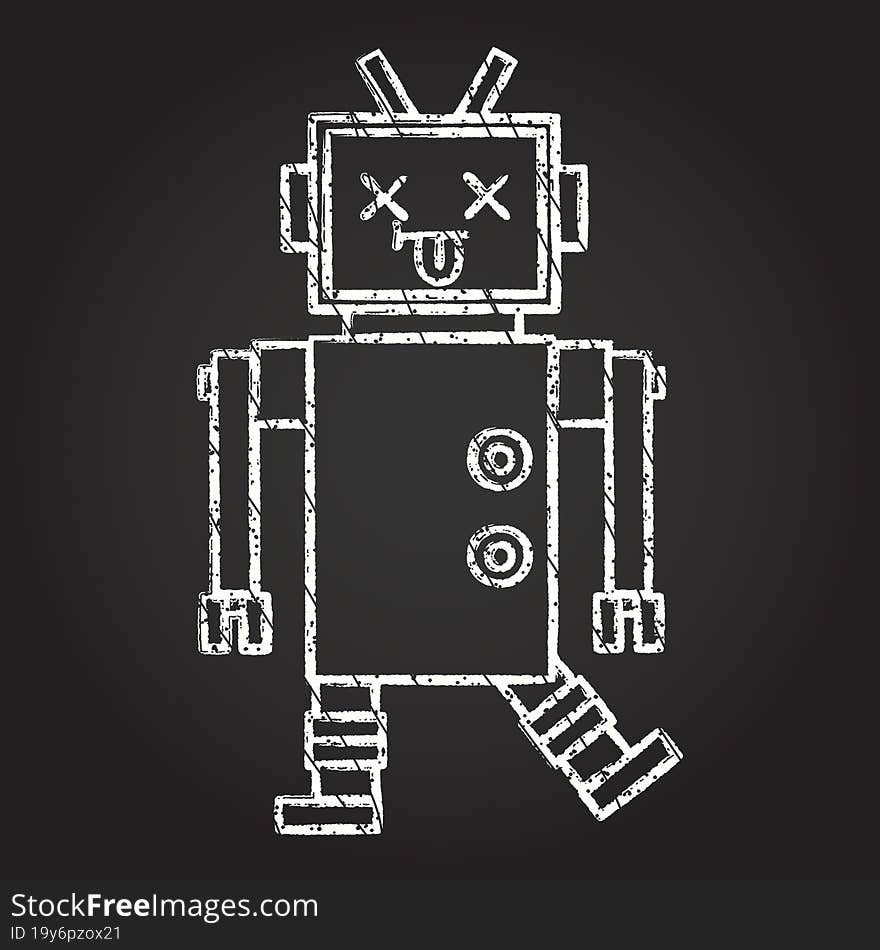 Robot Chalk Drawing