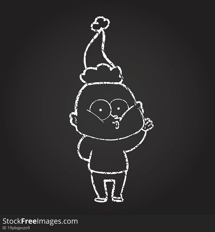 Christmas Man Chalk Drawing