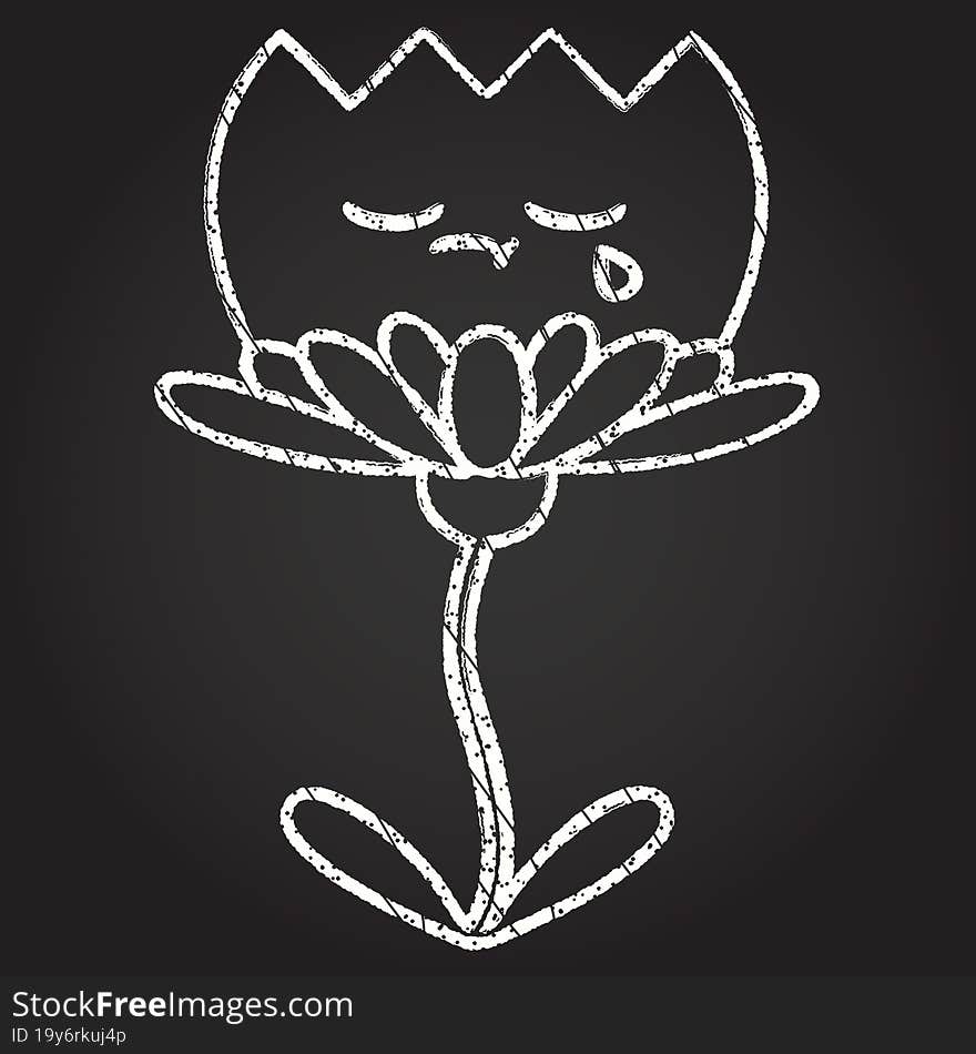 Flower Crying Chalk Drawing