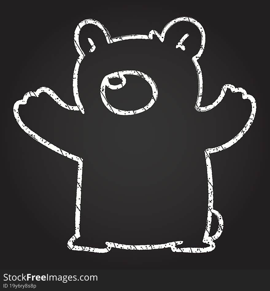 Polar Bear Chalk Drawing