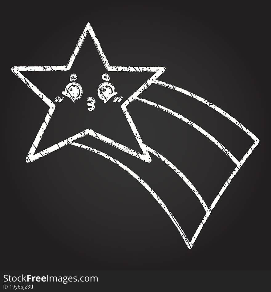 Shooting Star Chalk Drawing