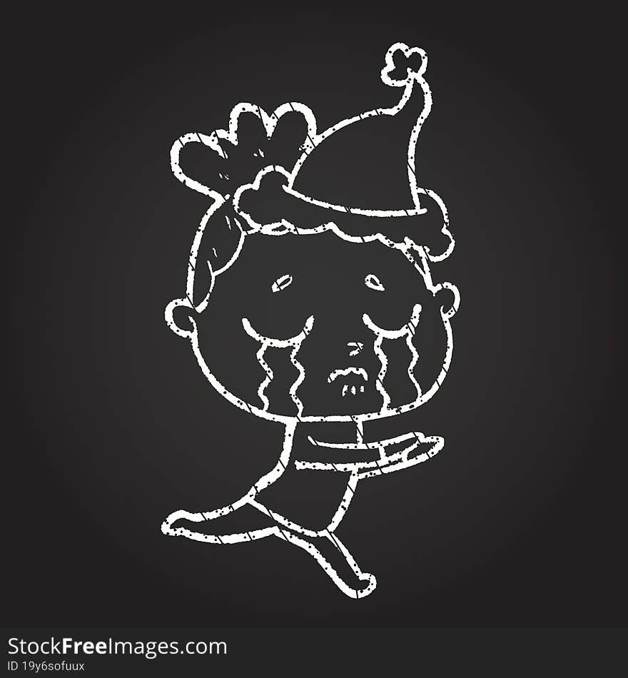 Festive Woman Chalk Drawing