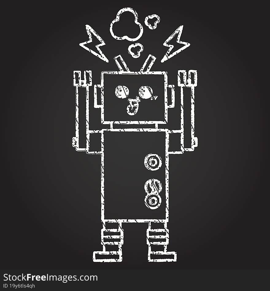 Robot Sparking Chalk Drawing