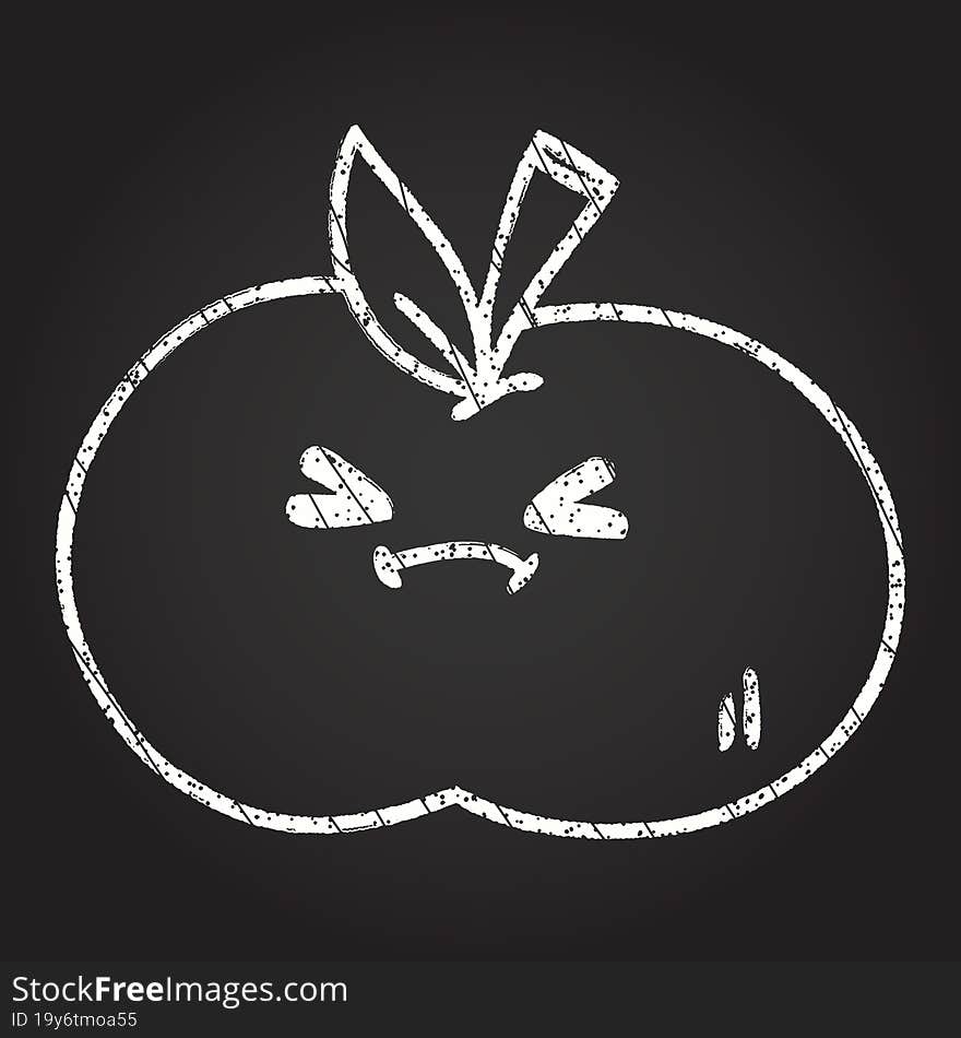 Happy Apple Chalk Drawing