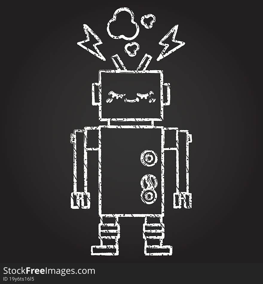 Robot Chalk Drawing