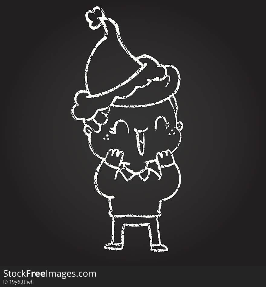 Christmas Boy Chalk Drawing