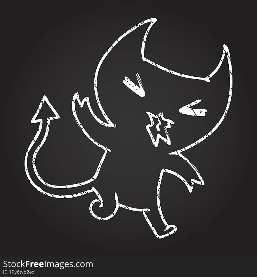 Little Devil Chalk Drawing