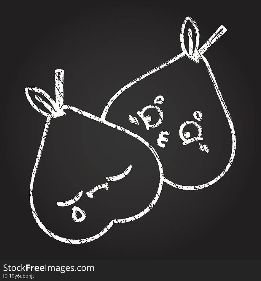 Pears Chalk Drawing