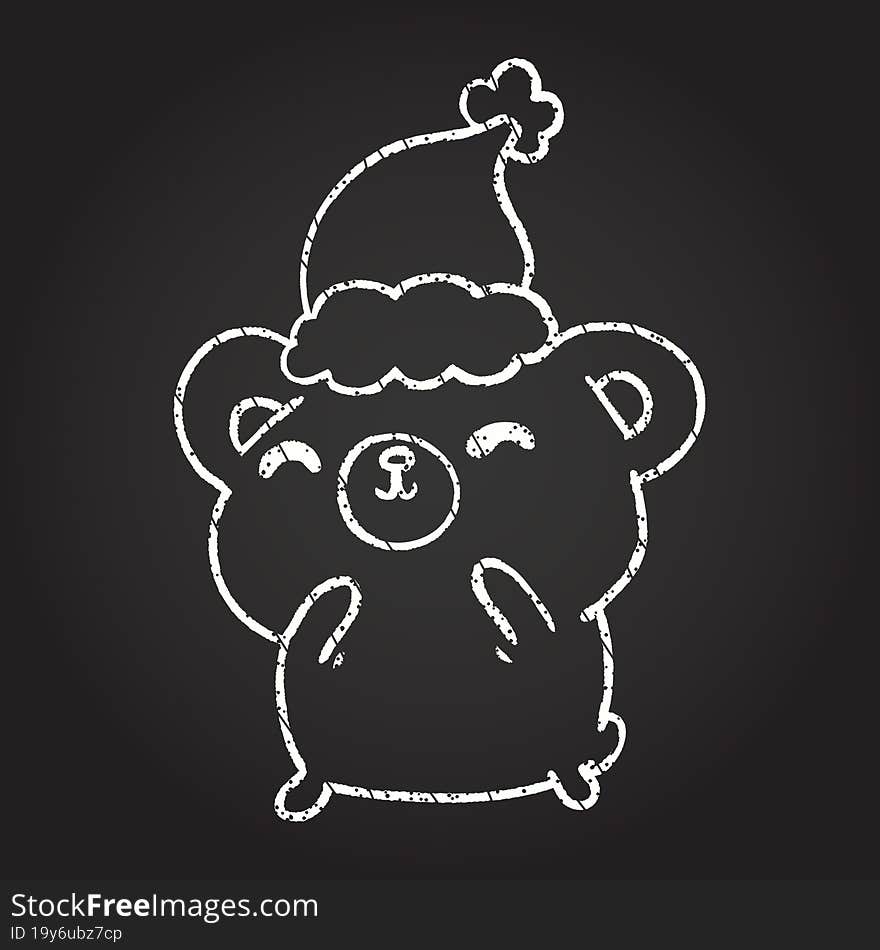 Christmas Bear Chalk Drawing