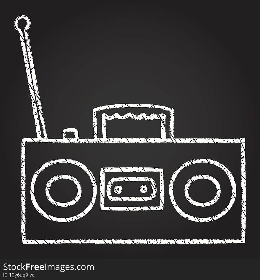 Boombox Chalk Drawing