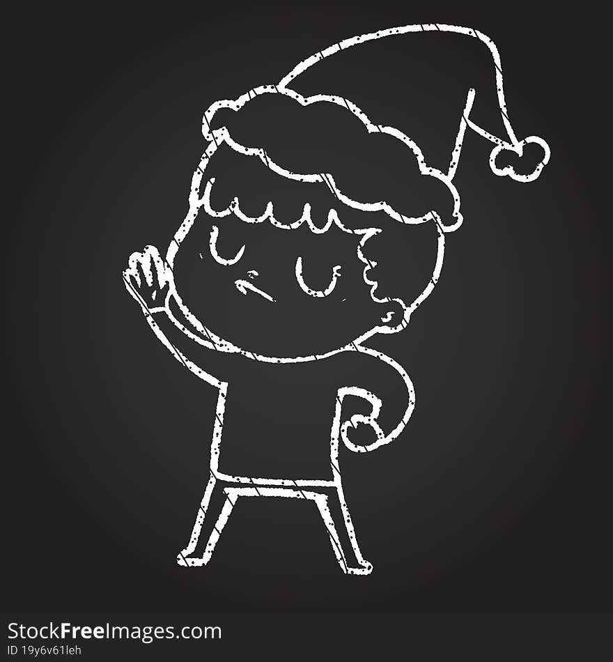 Christmas Boy Chalk Drawing