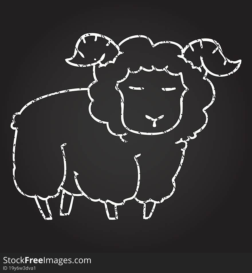 Sheep Chalk Drawing