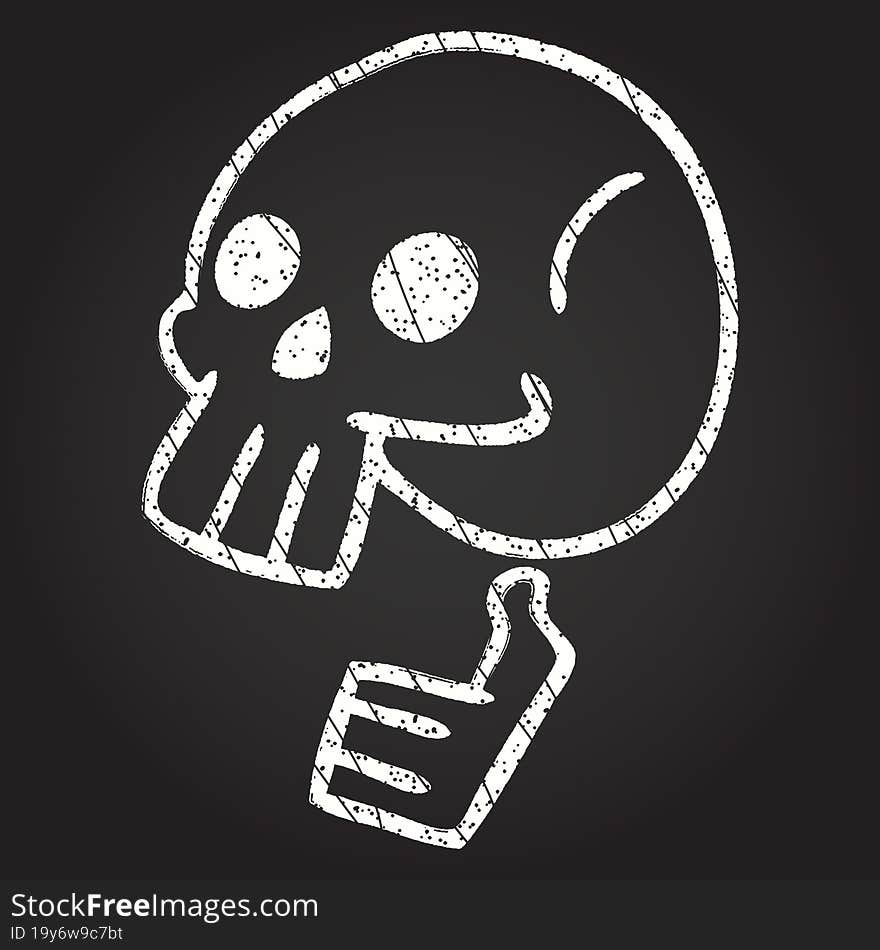 Spooky Skull Chalk Drawing