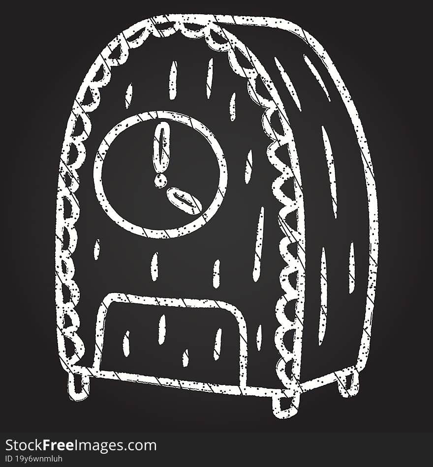 Carriage Clock Chalk Drawing