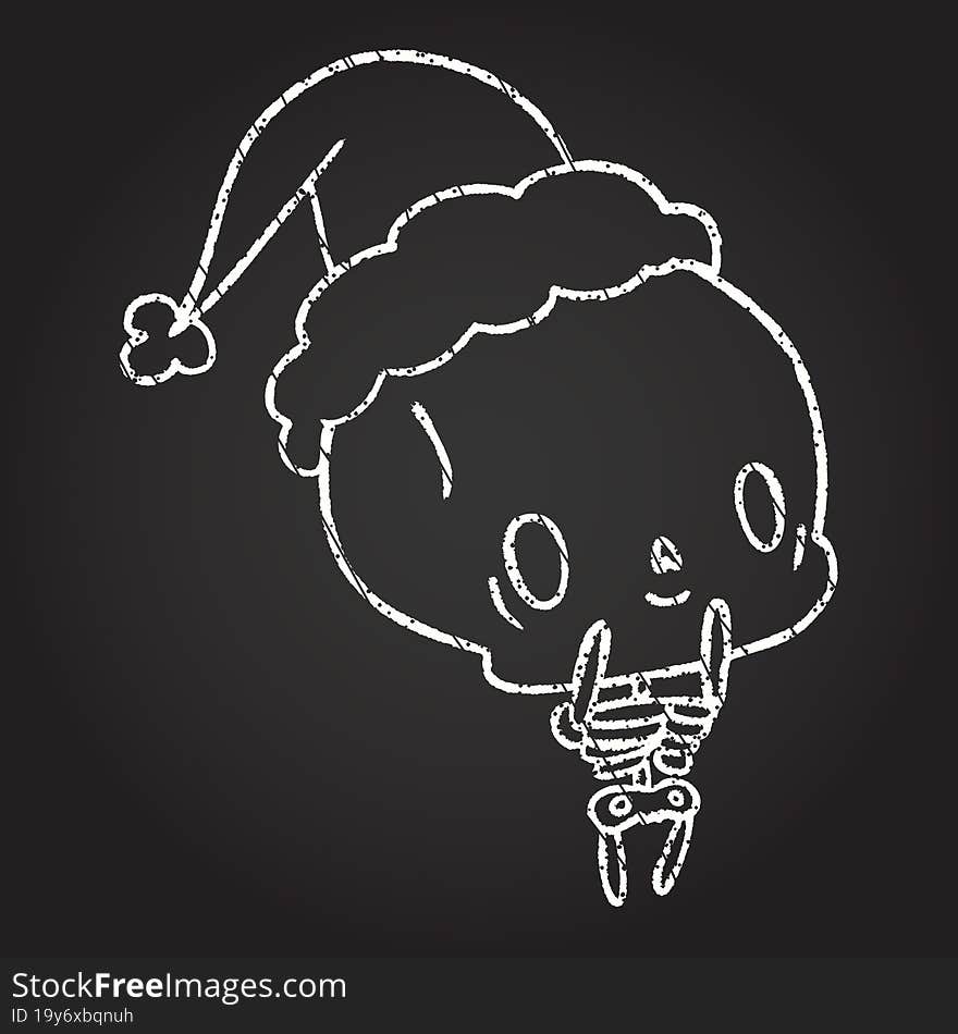 Festive Skeleton Chalk Drawing