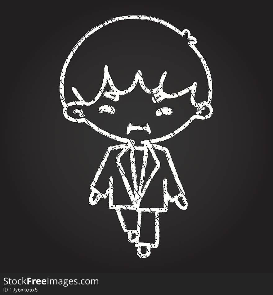 Businessman Chalk Drawing