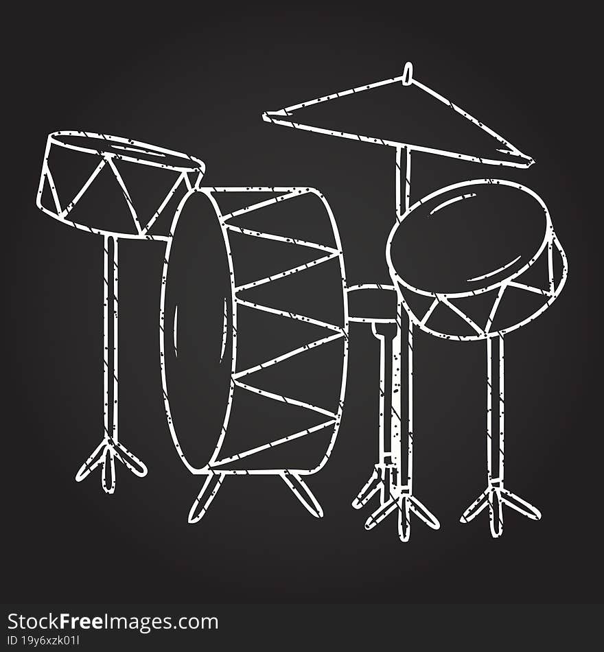 Drumkit Chalk Drawing