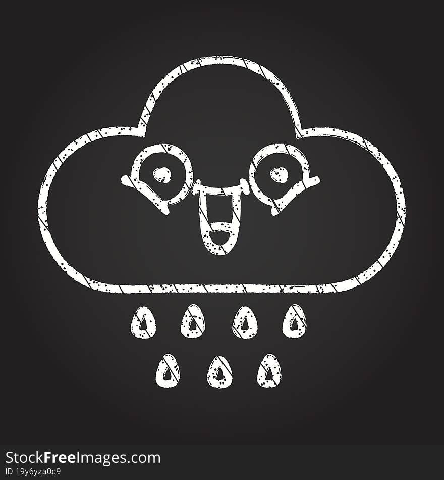 Rain Cloud Chalk Drawing