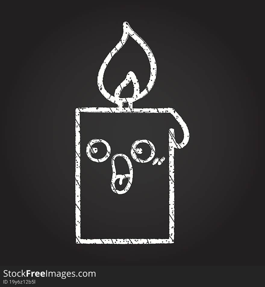 Shocked Candle Chalk Drawing