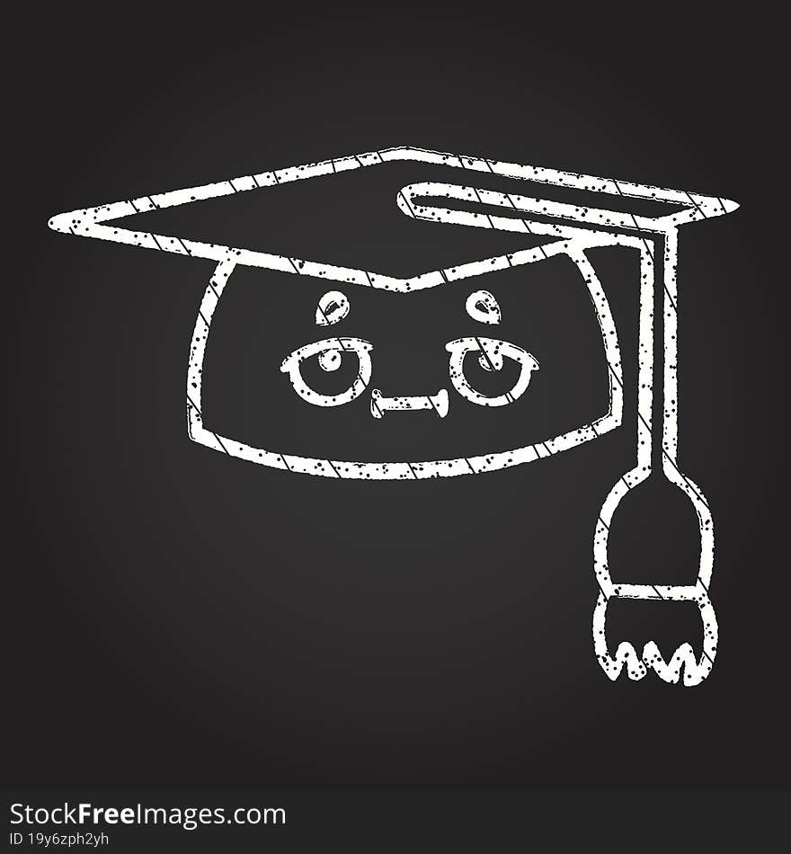 Graduation Cap Chalk Drawing