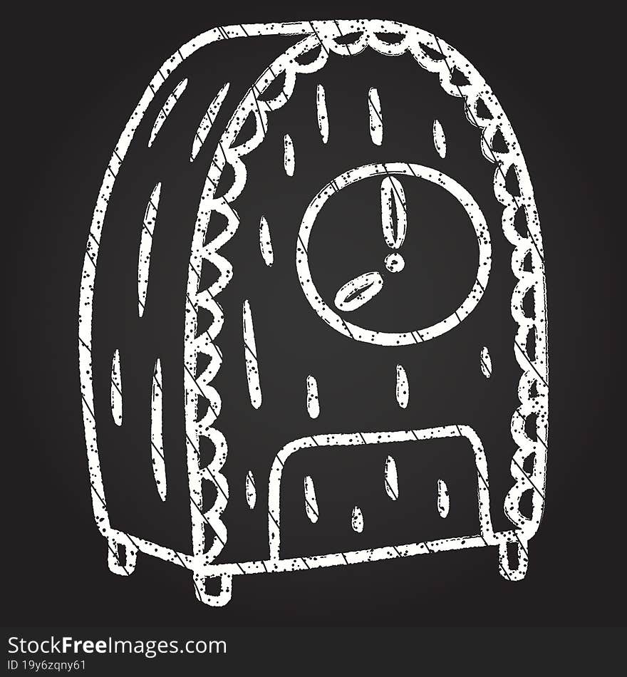 Old Clock Chalk Drawing