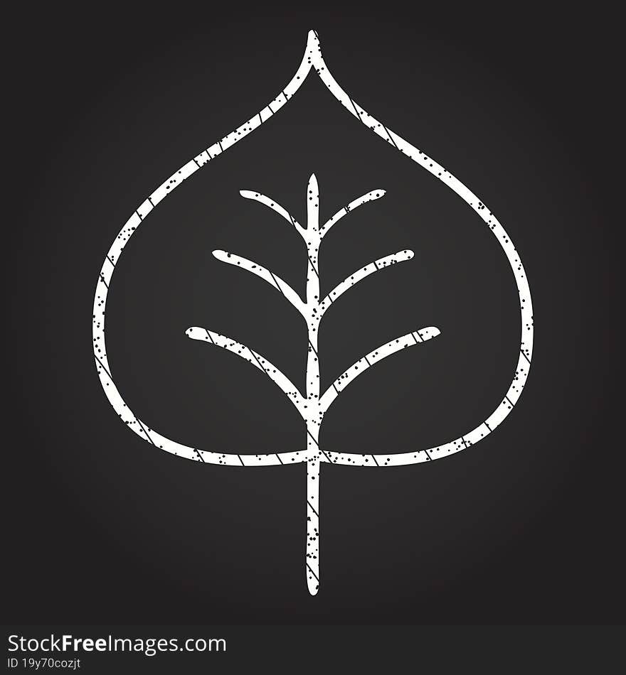 Leaf Chalk Drawing