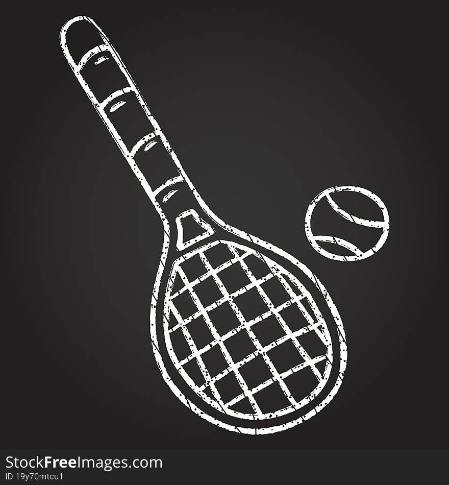 Tennis Racket Chalk Drawing