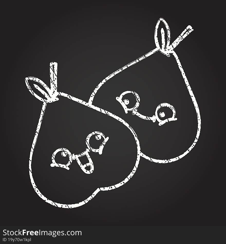 Happy Pears Chalk Drawing