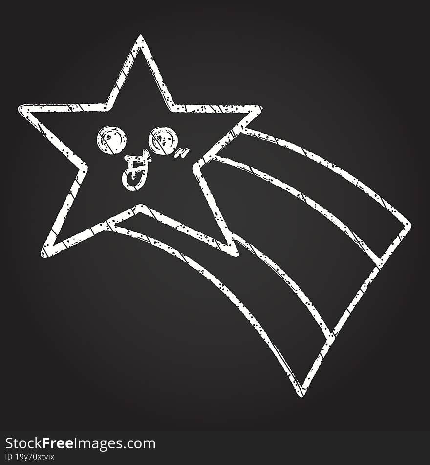 Shooting Star Chalk Drawing