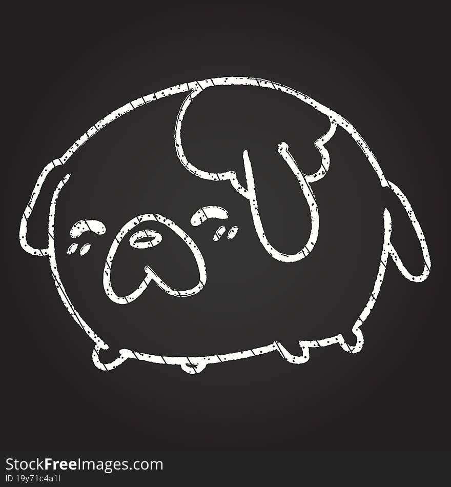 Happy Dog Chalk Drawing