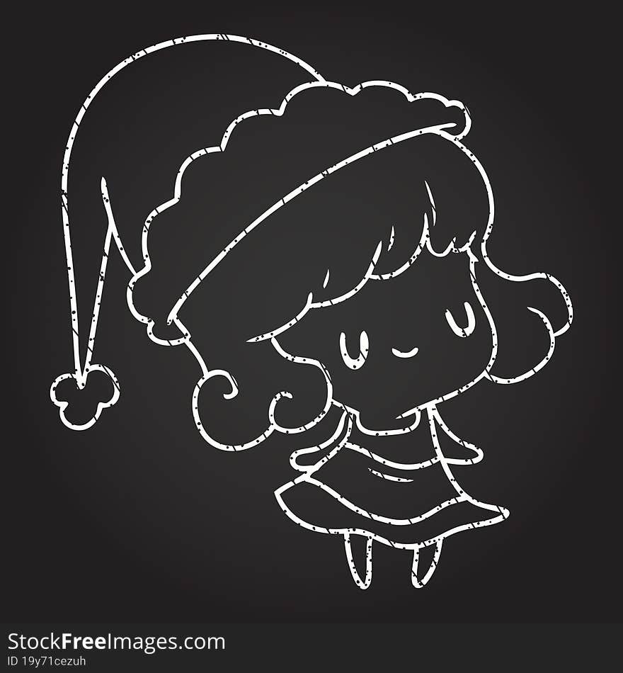 Festive Woman Chalk Drawing