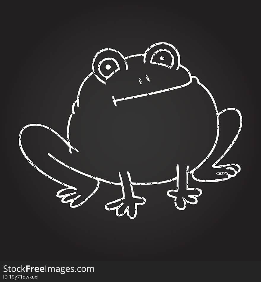 Smug Toad Chalk Drawing