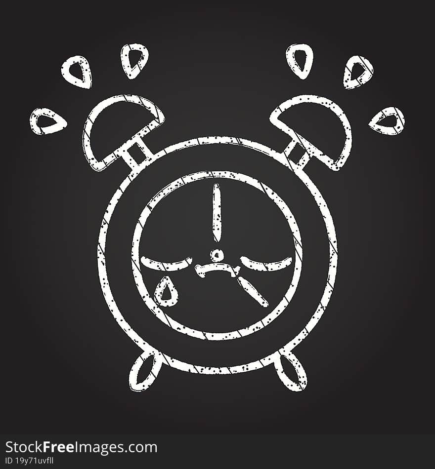 Alarm Clock Chalk Drawing