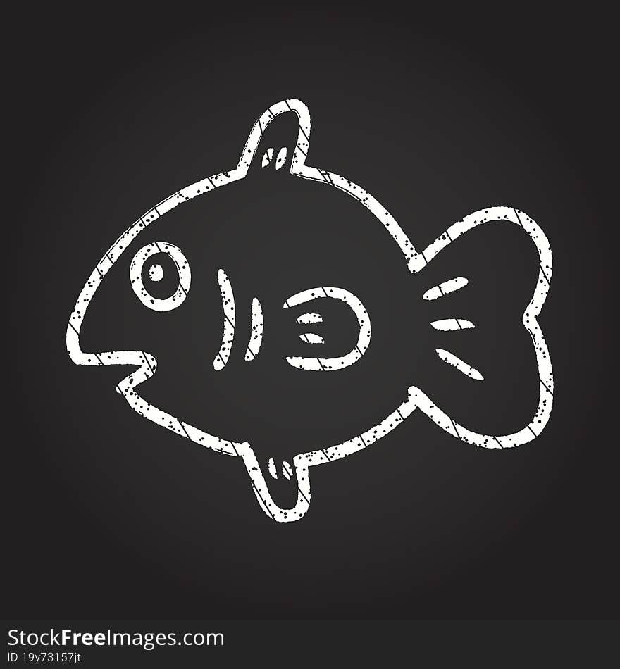 Surprised Fish Chalk Drawing