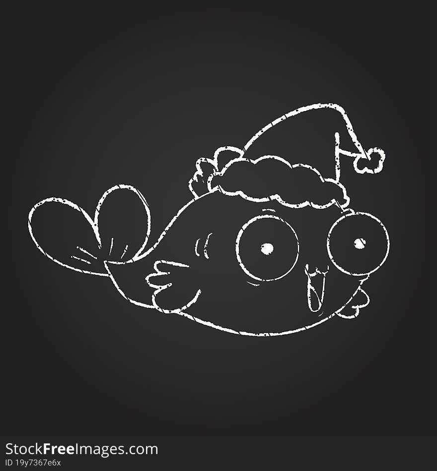 Festive Goldfish Chalk Drawing