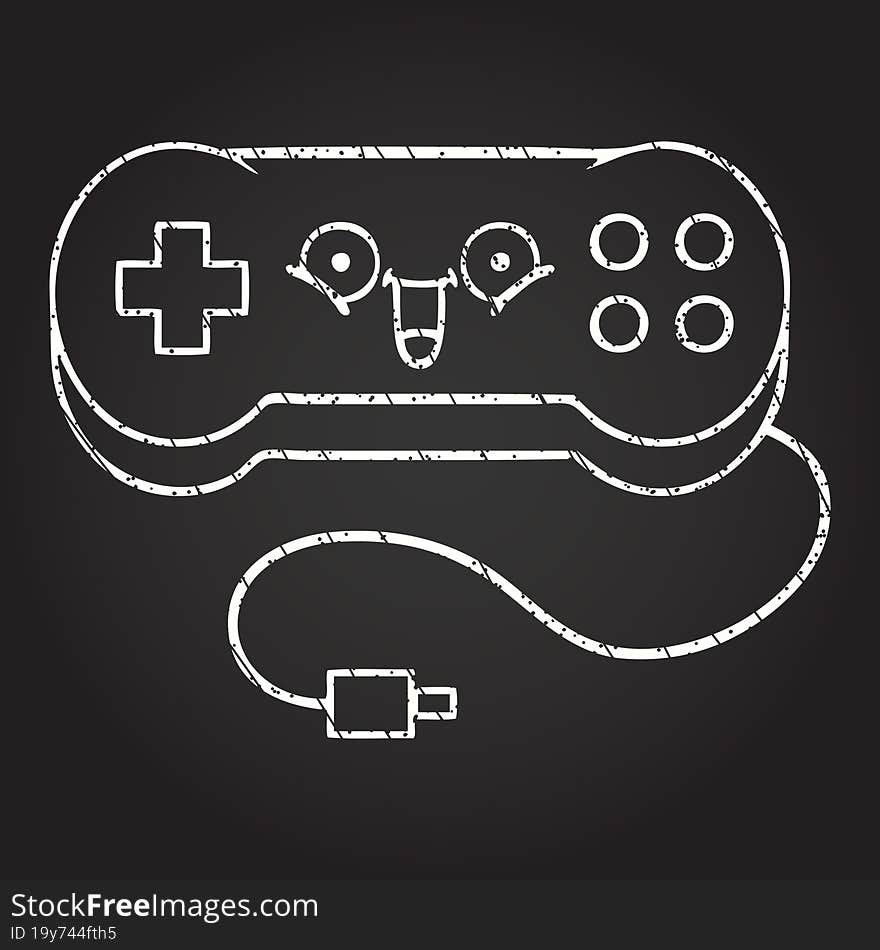 Game Controller Chalk Drawing