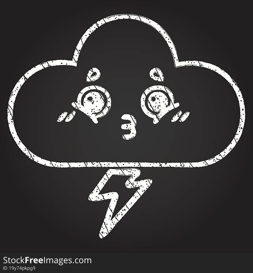 Thunder Cloud Chalk Drawing