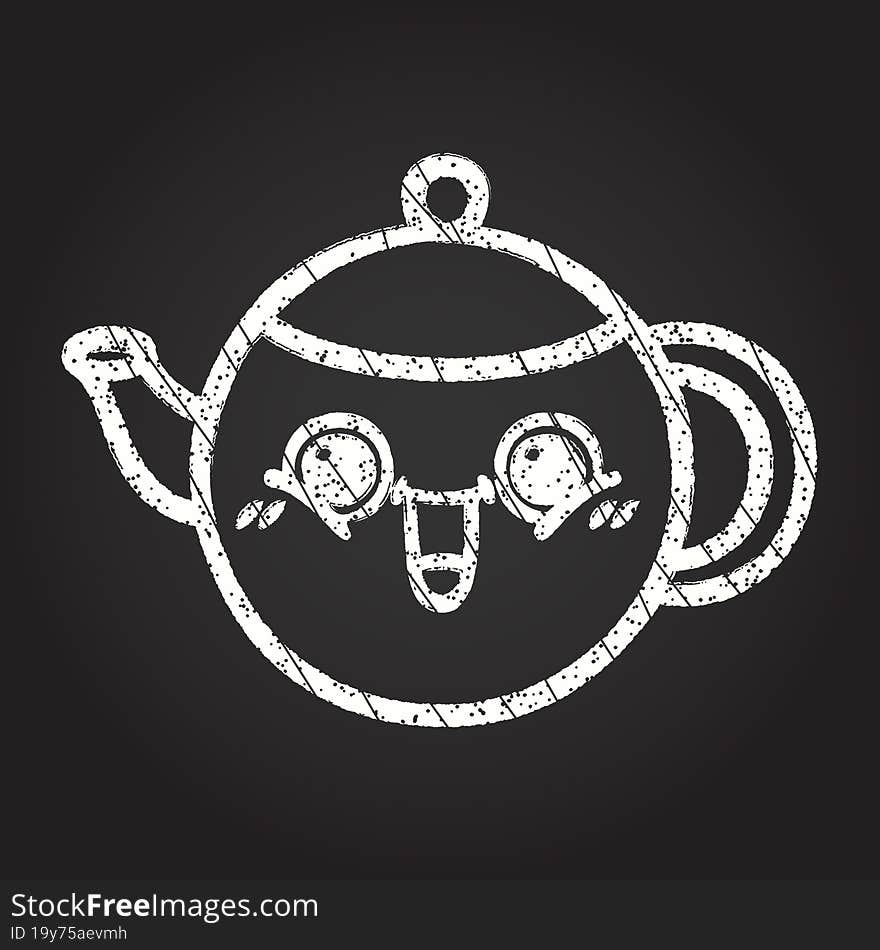 Happy Teapot Chalk Drawing