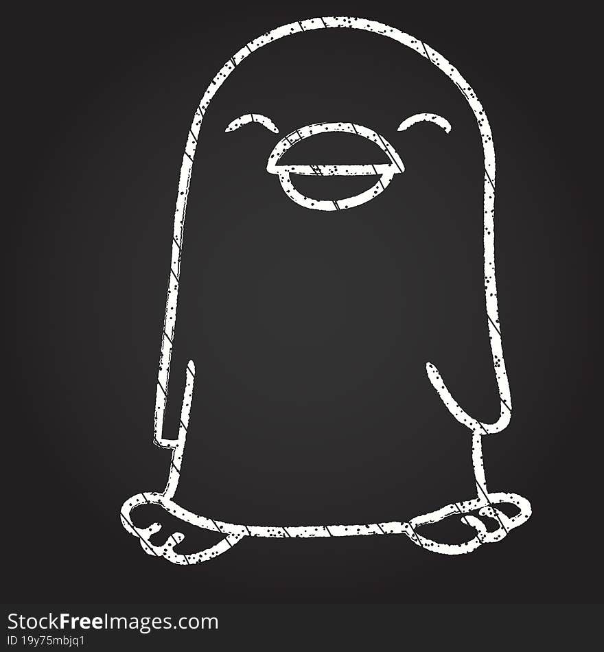 Penguin Chalk Drawing