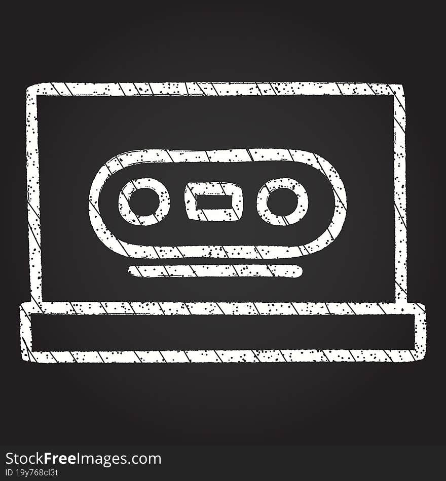 Retro Cassette Chalk Drawing