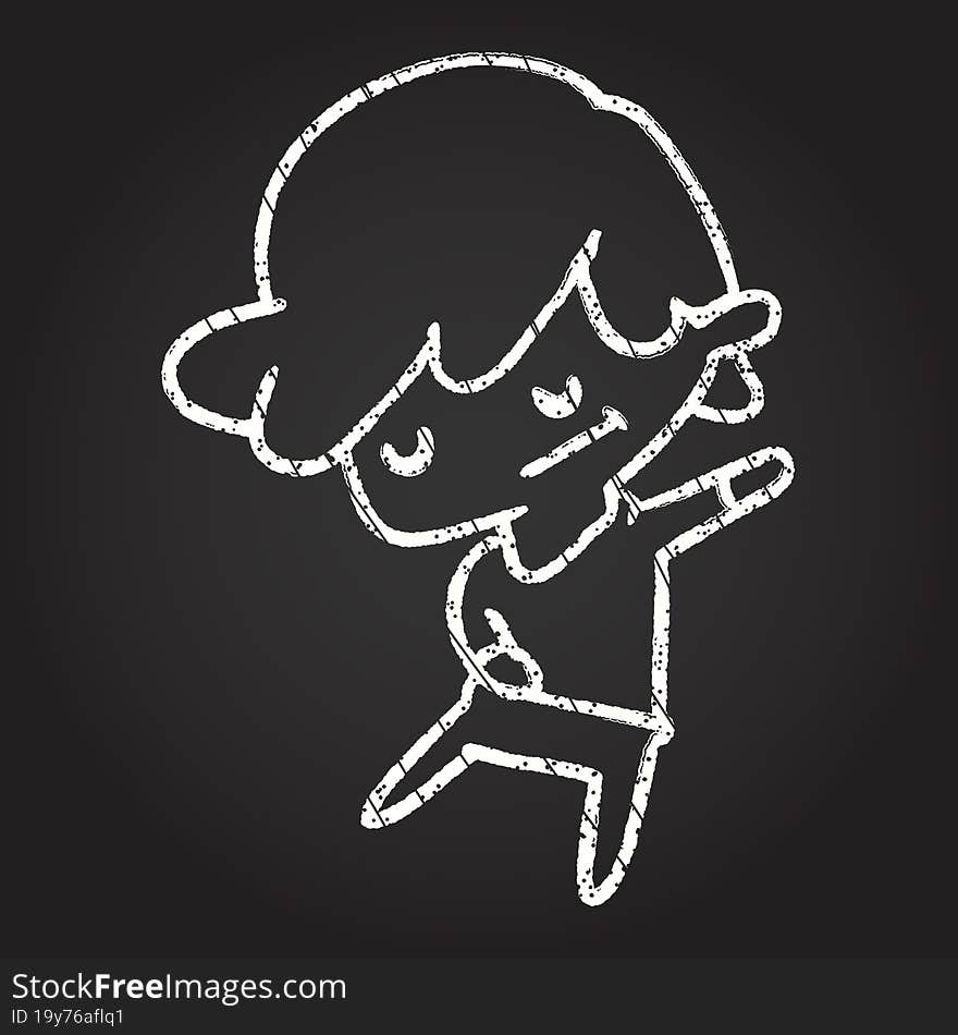 Dancing Boy Chalk Drawing