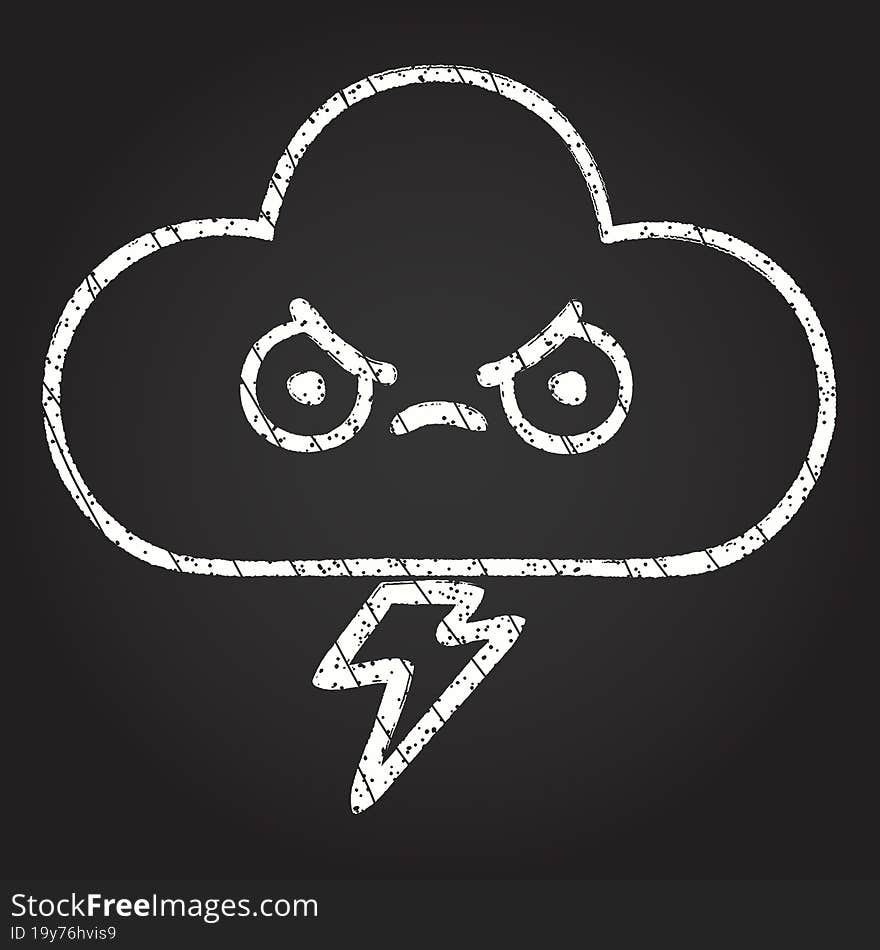 Angry Stormcloud Chalk Drawing